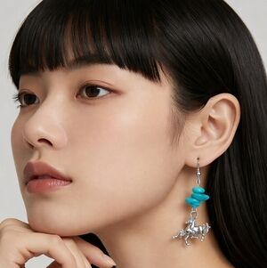 Turquoise Horse Earrings